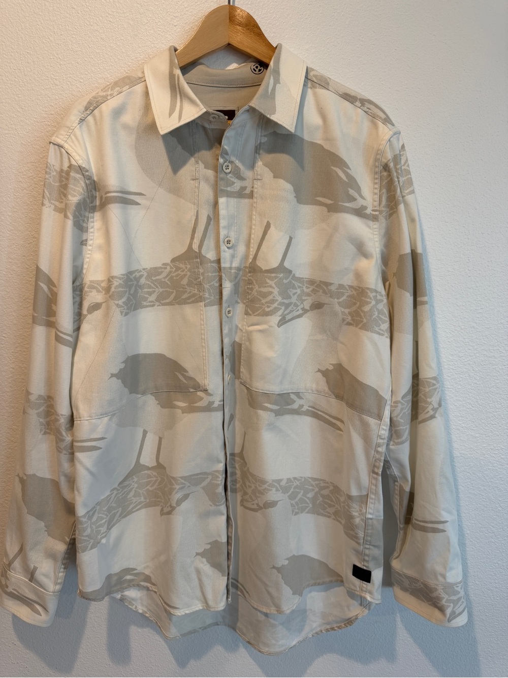 G-Star Beige Printed Lightweight Shirt Jacket